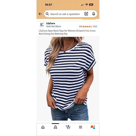 Lily coco Women's Open Back Top Size Large (2) 5551 - Picture 5 of 8